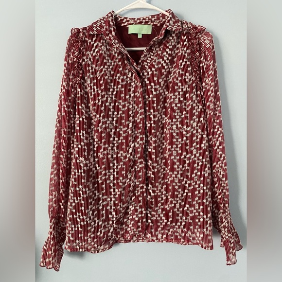 Heimstone red and white Pomegranate Plumetis blouse - Picture 2 of 6